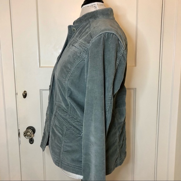 LL BEAN sz Small sage green corduroy jacket - Picture 3 of 6